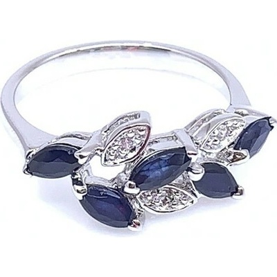Jan Kos jewellery Stříbrný prsten se safírem MHT 3287 S1159