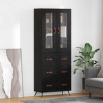 vidaXL Висок шкаф с рафт 2 бр. Черния дъб 69, 5 x 34 x 180 см (3416071)