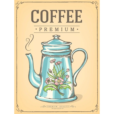 Plechová ceduľa Premium Quality - Coffee Premium