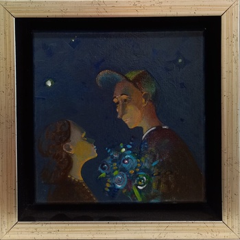 Картина " Букет от сини цветя"