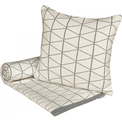 SCANquilt Deka pletená Design geo smotanová sivá 130x190