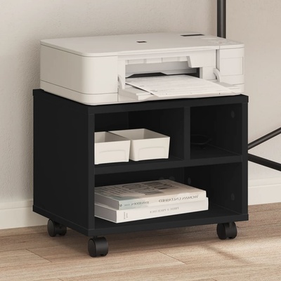 vidaXL Стойка за принтер с колелца, черна, 41x32x34, 5 см (840612)