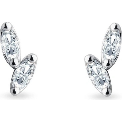 Klenota z bílého zlata s diamanty marquise k0841012