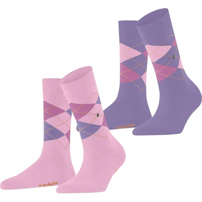 Burlington dámske ponožky Everyday Argyle 2-Pack Berry Pool