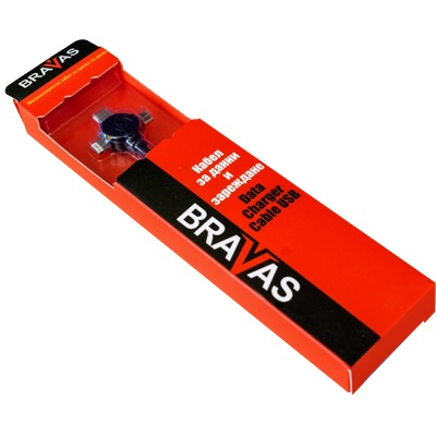 BRAVAS Кабел BRAVAS USB комбиниран Micro, IPone, Micro Type C 1м, сертифициран