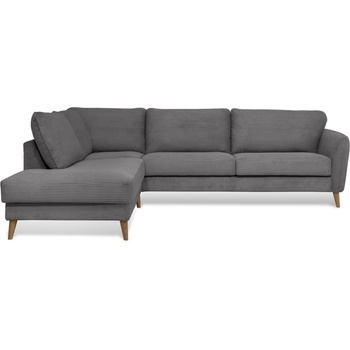 Scandic Тъмносив ъглов диван от рипсено кадифе (ляв ъгъл) Paris - Scandic (14324SN LIN3_2)