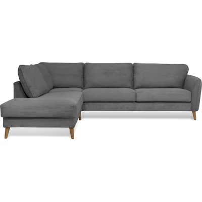 Scandic Тъмносив ъглов диван от рипсено кадифе (ляв ъгъл) Paris - Scandic (14324SN LIN3_2)