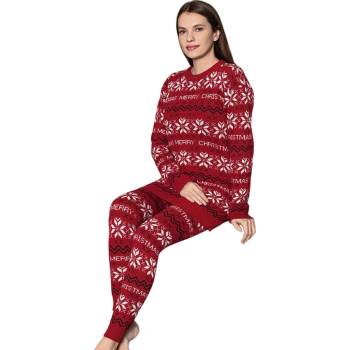 Image 1 of Дамски комплект в червено с коледен десен