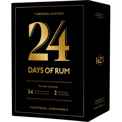 24 Days of Rum Rumový kalendár 2024 42,5% 24 x 0,02 l (dárčekové balenie kalendár a 2 poháre)