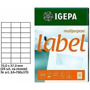 Igepa Group Labels a4 igepa 70.0 x 37.0 mm white (100)