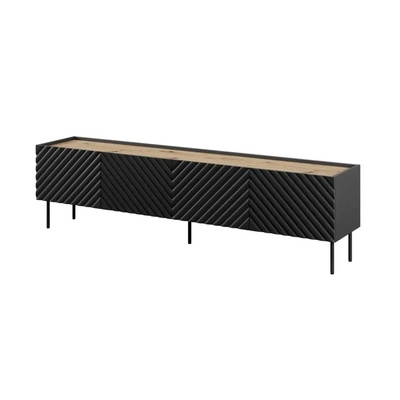 Cama meble 4D RTV шкаф ONDA 200x40x35-54 черен (стоящ или стенен) (301401)