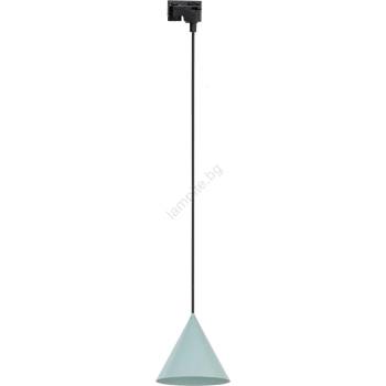 TK Lighting Пендел за релсова система CONO 1xE27/15W/230V черен/мента (TK10655)
