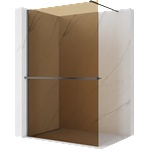 Mexen Kioto+ преградна стена за душ с рафт Walk-in 70 x 200 см, бронз 8 мм, матирано (800-070-121-66-32)
