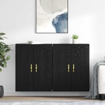 vidaXL Стенно монтиран шкаф 2 бр. Черния дъб 69, 5 x 34 x 90 см (3402691)