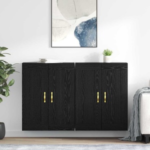 vidaXL Стенно монтиран шкаф 2 бр. Черния дъб 69, 5 x 34 x 90 см (3402691)