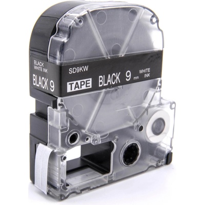 Epson LK-3BWV, SD9KW, 9mm x 9m, biela tlač / čierny podklad, kompatibilná páska