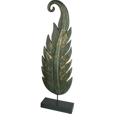 Dřevěná dekorace Twisted Leaf zelená levá - velká