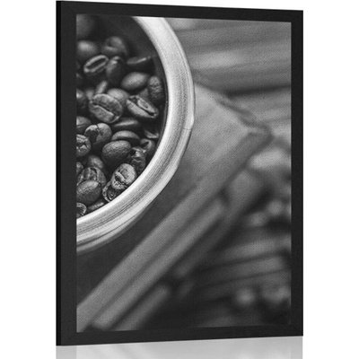 Plakát vintage mlýnek na kávu v černobílém provedení - 60x90 no frame