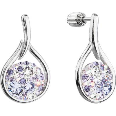 Pavona stříbrné visací kapky se Swarovski fialovými krystaly 31305.3 Violet