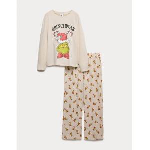 Marks & Spencer Пижама Grinch от чист памучен джърси Marks & Spencer кремава Marks & Spencer | Bezhov | ЖЕНИ | M