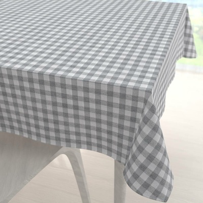 Biante Dekorační čtvercový ubrus Rebeka RE-019 Šedo-bílá kostka střední 110x110 cm