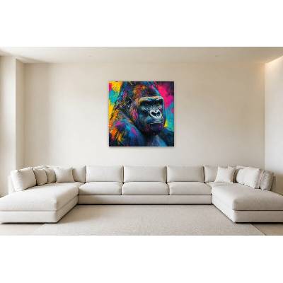Obraz na plátně – Gorila v pop-artových barvách 135 × 135 cm