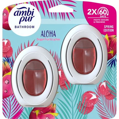 Ambi Pur osvěžovač vzduchu do koupelny Aloha Dragon Fruit & Lychee 2 x 8 ml