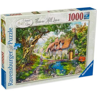 Ravensburger Пъзел Ravensburger от 1000 части - Down the Lane No. 1, Flower Hill Lane (12000131)