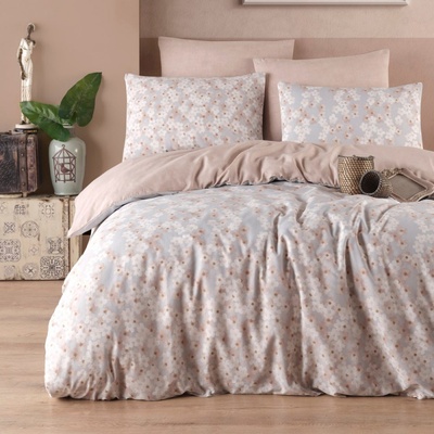 Enlora Home Спален комплект EnLora Home 162ELR1665, 65% памук, 35% полиестер, 4 части, Плик 200х220см, Чаршаф 220х240см, 2 калъфки 50х70см, Розов (162ELR1665)