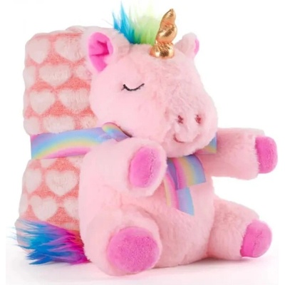 Perletti Toys Detská fluffy deka s plyšovou hračkou Unicorn