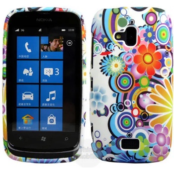 Image 1 of Nokia Lumia 610 Blue Flower Силиконов Калъф + Протектор