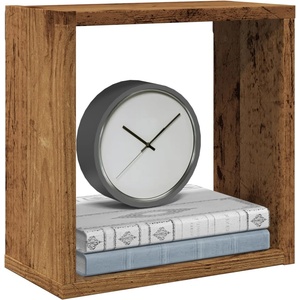 vidaXL Стенни кубични рафтове, 2 бр, старо дърво, 30x15x30 см (856576)