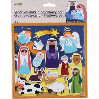 Kreativní puzzle nálepkový set 26x20 cm Betlém