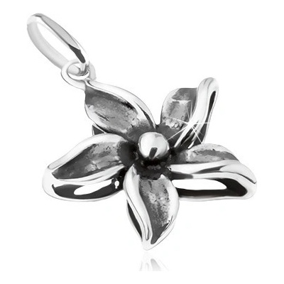 Šperky eshop Ozdobně patinovaný přívěsek ve tvaru květu stříbro 925 SP01.08