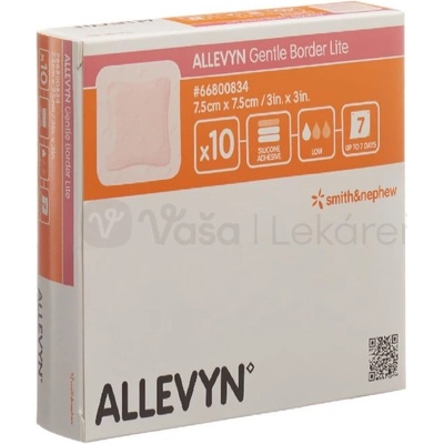Allevyn Gentle Border Lite Krytie na chronické rany 7,5 x 7,5 cm 10 ks