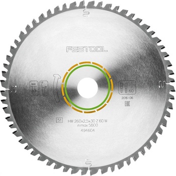 Festool univerzální pilový kotouč 260x2,5x30 W60 494604