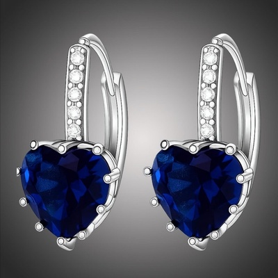 Sisi Jewelry Swarovski Elements Elizabeth Sapphire srdíčko E1104 Tmavě modrá