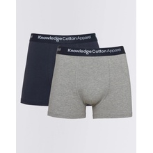 Knowledge Cotton Solid Colored Underwear With Navy Elastic 1012 Grey Melange 2 pack