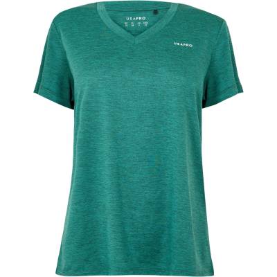 USA Pro Дамска тениска USA Pro The USA Pro Tech V Tee Ladies - Forest Green