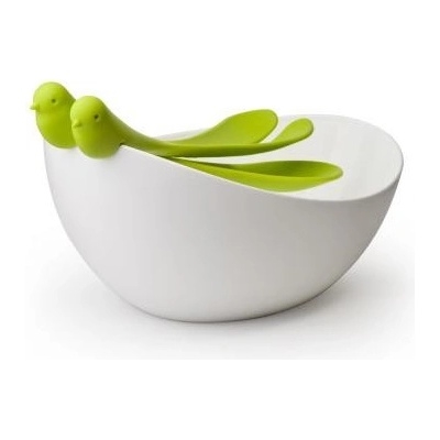 Misa s nástrojmi Qualy Sparrow Salad Bowl, biela-zelená