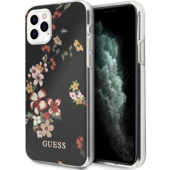GUESS Flower Collection Case 04 - дизайнерски кейс с висока защита за iPhone 11 Pro Max (черен)