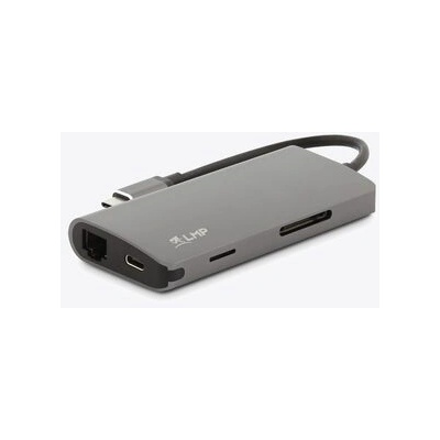 LMP USB-C mini Dock 8-port: HDMI, 3x USB 3.0, Ethernet, SD-MicroSD, USB-C charging Space Gray (bm2136)