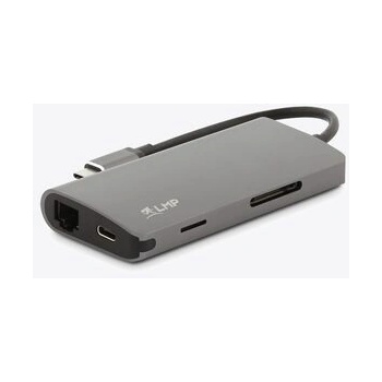 LMP USB-C mini Dock 8-port: HDMI, 3x USB 3.0, Ethernet, SD-MicroSD, USB-C charging Space Gray (bm2136)