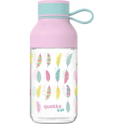 Quokka plastová láhev Ice Kids s poutkem 430 ml Feathers
