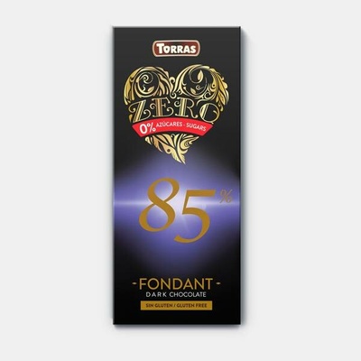 TORRAS ZERO HOŘKÁ ČOKOLÁDA 85% 100 G