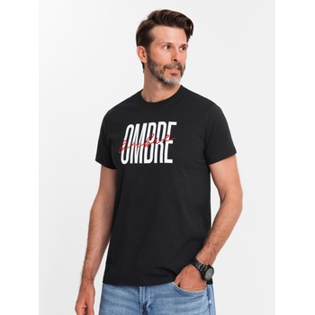 Ombre Clothing Мъжка памучна тениска с деликатна бродерия Ombre Clothing Ombre Clothing | Cheren | МЪЖЕ | S