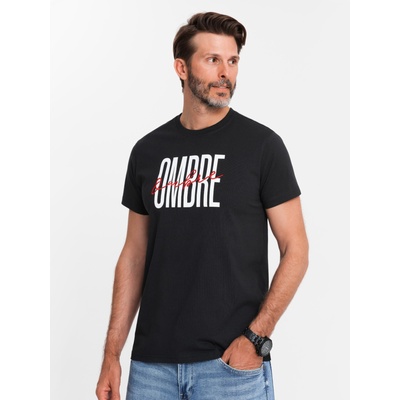 Ombre Clothing Мъжка памучна тениска с деликатна бродерия Ombre Clothing Ombre Clothing | Cheren | МЪЖЕ | S