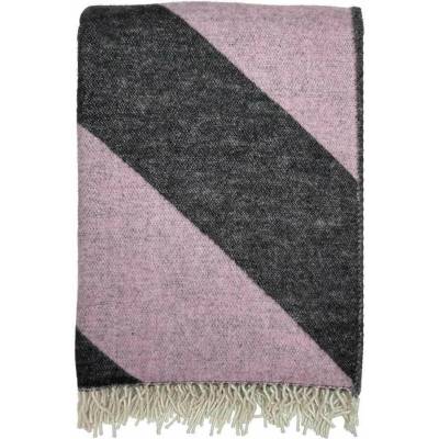 Merino pléd Angle pink black Klippan Švédsko Růžová 130x200
