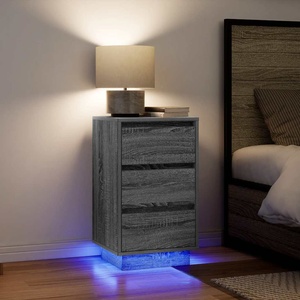 vidaXL Нощен шкаф с LED осветление Grey Sonoma 38x34x65 cm (861306)