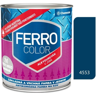 Chemolak Ferro Color U 2066 4553 modrá pololesk 0,75L